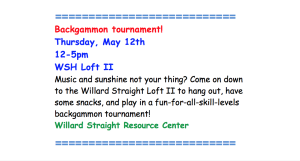 Denice Cassaro to Host Backgammon Tournament for Both Students Not Attending Slope Day
