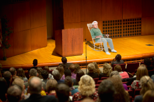 Newt Gingrich Sits In Rocking Chair For Entire Lecture