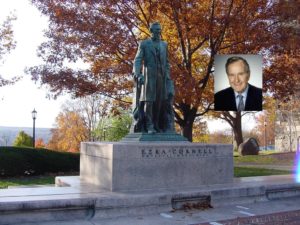 Best Known as Ezra Cornell’s Fourth Cousin Five Times Removed, George H.W. Bush Dies at 94