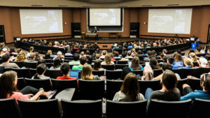 In Herculean Demonstration of Athletic Prowess, Student Steps Over Seat in Lecture Hall to Get to Other Seat in Lecture Hall
