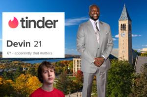 Frat Boy Who Lies About Height on Tinder Not Excited About Shaq Slope Day Performance