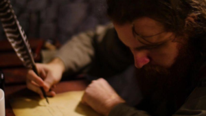 Class Highbrow Taking Notes with Quill and Ink