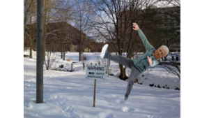 Robert Frost Takes No Winter Maintenance Road, Eats Shit