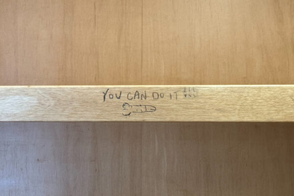 Motivational Message Etched Into Library Desk Undermined By Penis Right Beneath It