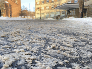 Coefficient of Kinetic Friction Between You and Gray Slush Says Eat Shit Nerd